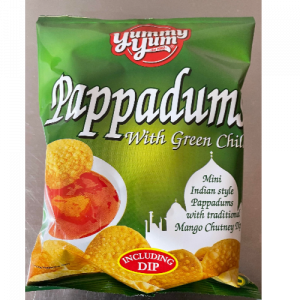 Pappadums with green chilli