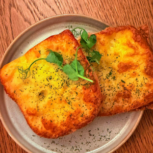 Garlic ciabatta with Montaray jack cheese